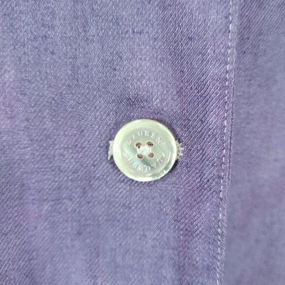 Lauren Ralph Lauren Purple Linen Buttoned Lined Notch Blazer Jacket Size 14 - Picture 10 of 16